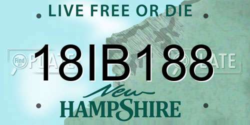 18IB188 New Hampshire License Plate