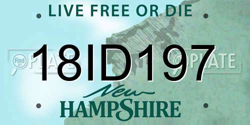18ID197 New Hampshire License Plate