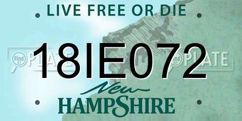 18IE072 New Hampshire License Plate