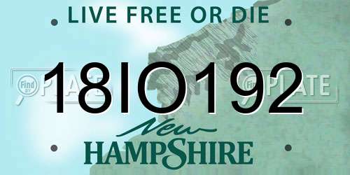 18IO192 New Hampshire License Plate