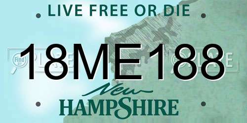 18ME188 New Hampshire License Plate