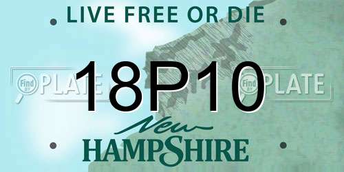 18P10 New Hampshire License Plate