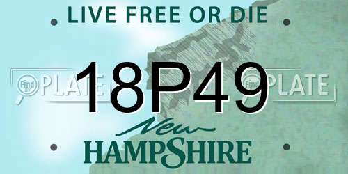 18P49 New Hampshire License Plate