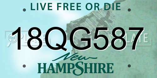 18QG587 New Hampshire License Plate