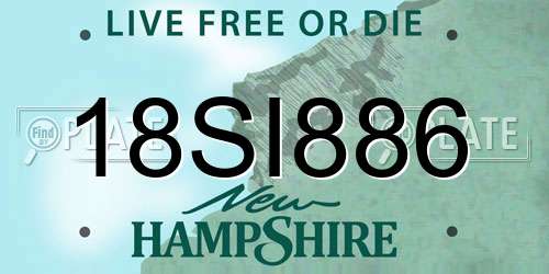 18SI886 New Hampshire License Plate