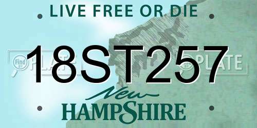 18ST257 New Hampshire License Plate