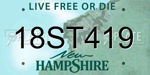 18ST419 New Hampshire License Plate