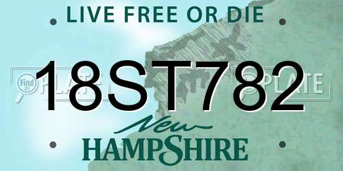 18ST782 New Hampshire License Plate