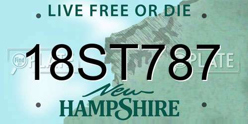 18ST787 New Hampshire License Plate
