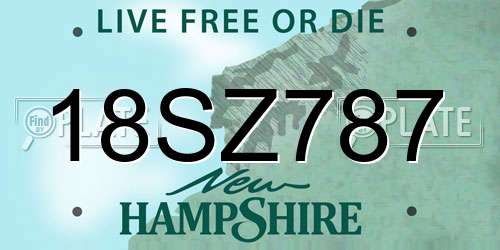 18SZ787 New Hampshire License Plate