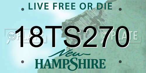 18TS270 New Hampshire License Plate