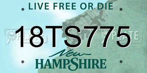 18TS775 New Hampshire License Plate