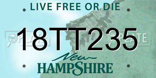 18TT235 New Hampshire License Plate