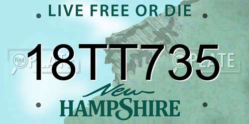 18TT735 New Hampshire License Plate