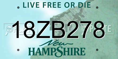 18ZB278 New Hampshire License Plate
