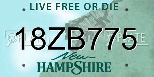 18ZB775 New Hampshire License Plate