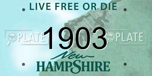 1903 New Hampshire License Plate