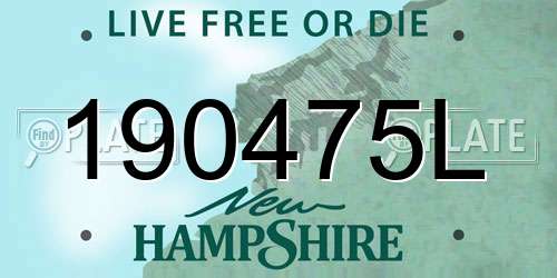 190475L New Hampshire License Plate