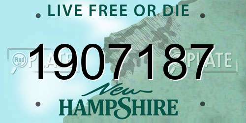 1907187 New Hampshire License Plate
