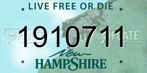 1910711 New Hampshire License Plate