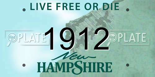 1912 New Hampshire License Plate