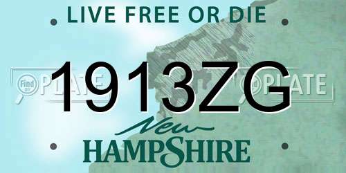 1913ZG New Hampshire License Plate