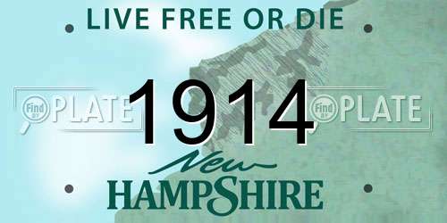 1914 New Hampshire License Plate