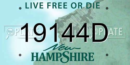 19144D New Hampshire License Plate