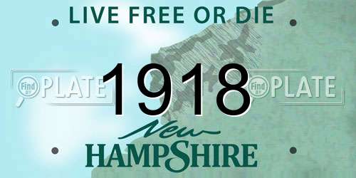 1918 New Hampshire License Plate