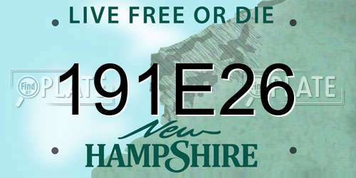 191E26 New Hampshire License Plate