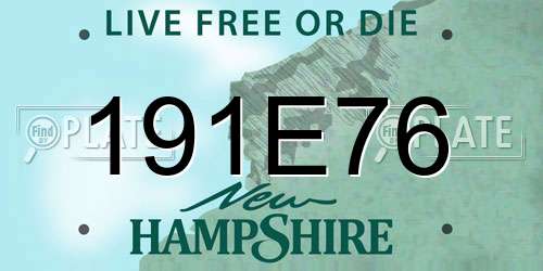 191E76 New Hampshire License Plate