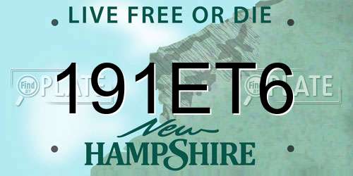 191ET6 New Hampshire License Plate