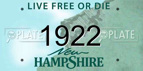 1922 New Hampshire License Plate