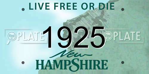 1925 New Hampshire License Plate