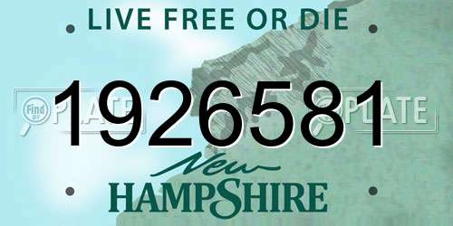 1926581 New Hampshire License Plate