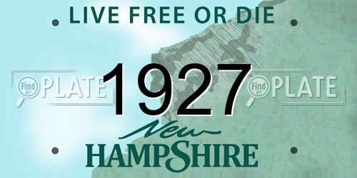 1927 New Hampshire License Plate