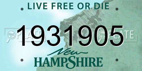 1931905 New Hampshire License Plate