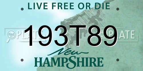 193T89 New Hampshire License Plate