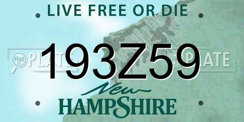 193Z59 New Hampshire License Plate