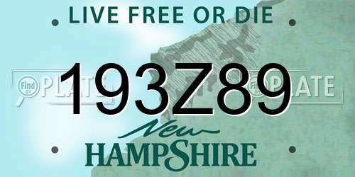 193Z89 New Hampshire License Plate