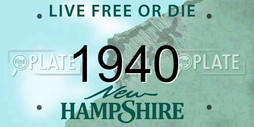 1940 New Hampshire License Plate