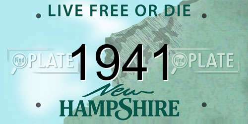 1941 New Hampshire License Plate
