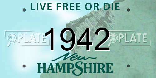 1942 New Hampshire License Plate