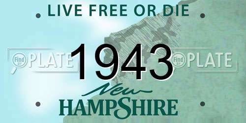 1943 New Hampshire License Plate
