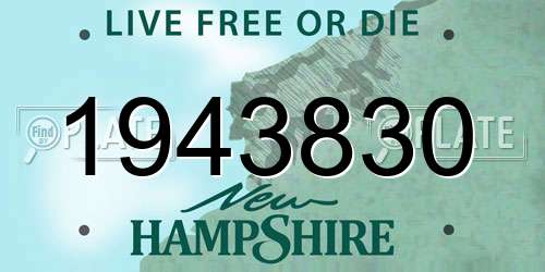 1943830 New Hampshire License Plate