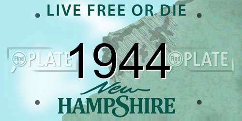 1944 New Hampshire License Plate