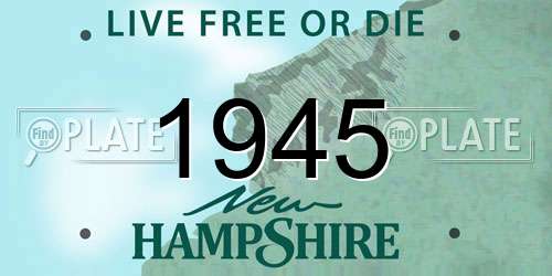 1945 New Hampshire License Plate