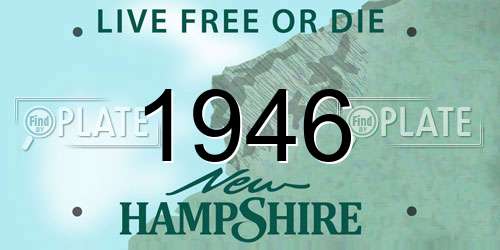 1946 New Hampshire License Plate