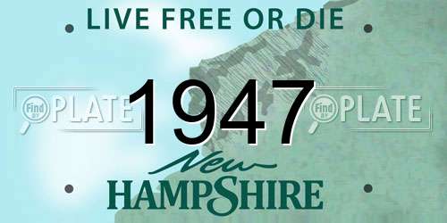 1947 New Hampshire License Plate