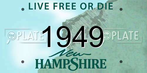 1949 New Hampshire License Plate